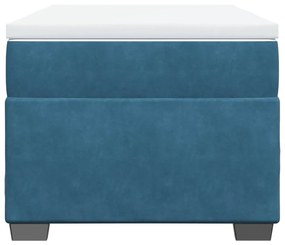 vidaXL Κρεβάτι Boxspring με Στρώμα Σκούρο Μπλε 90x190 εκ. Βελούδινο