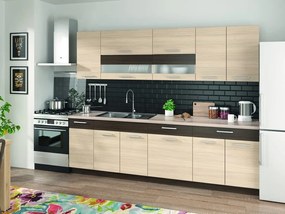 Σετ κουζίνας Mode 137, 260x60cm, Πάγκος, Πλαστικοποιημένη μοριοσανίδα | Epipla1.gr