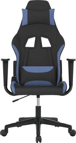 vidaXL Καρέκλα Gaming Μαύρη και Μπλε Υφασμάτινη