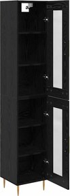 vidaXL Highboard 2 pcs Μαύρη Οξυά Γυαλί