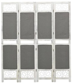 338555  4-PANEL ROOM DIVIDER GREY 140X165 CM FABRIC 338555