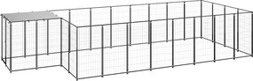 vidaXL Σπιτάκι Σκύλου Μαύρο 10,89 m² Ατσάλινο