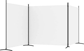 vidaXL Διαχωριστικό Δωματίου με 3 Πάνελ Λευκό 525x180 εκ. από Ύφασμα