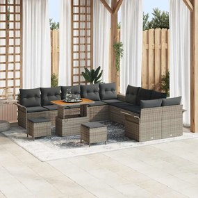 vidaXL Σετ Καναπέ Κήπου 13 pcs Γκρι συνθετικό ρατάν