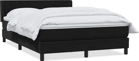 vidaXL Κρεβάτι Boxspring με Στρώμα Μαύρο 160x210 εκ. Βελούδινο