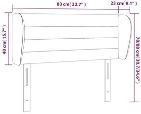 Κεφαλάρι με Πτερύγια Σκούρο Πράσινο 83x23x78/88 εκ. Βελούδινο 3117317