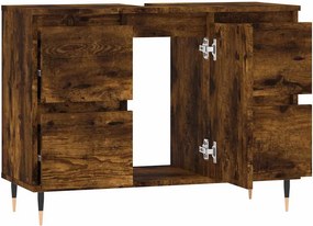 vidaXL Ντουλάπι Μπάνιου Καπνιστή Δρυς 80 x 33 x 60 εκ. Επεξεργ. Ξύλο