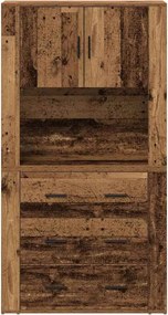 vidaXL Highboard Παλιό ξύλο 80 x 33 x 150 εκ Επεξεργασμένο ξύλο