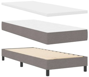 vidaXL Κρεβάτι box spring με στρώμα με στρώμα Taupe 80 x 200 cm ύφασμα