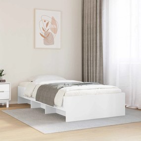 vidaXL Σκελετός Κρεβατιού με ράφι Λευκό 80 x 200 cm Επεξεργασμένο Ξύλο