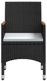 vidaXL Σετ Τραπεζαρίας Κήπου 3 Τεμαχίων Μαύρο με Μαξιλάρια