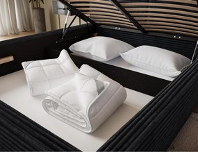 Επενδυμένο κρεβάτι Milora-Μαύρο-180 x 200