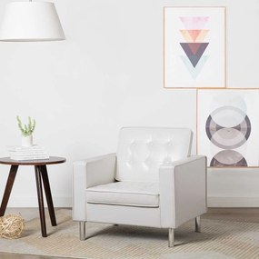 vidaXL Πολυθρόνα Λευκή 75x70x75 εκ. από Συνθετικό Δέρμα