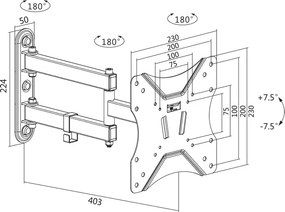 Βάση Τηλεόρασης Επιτοίχια Logilink BP0008 23"-42"
