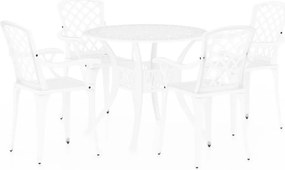 vidaXL Σετ Επίπλων Bistro 5 Τεμαχίων Λευκό από Χυτό Αλουμίνιο