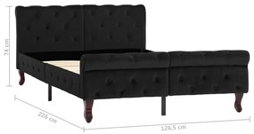 vidaXL Πλαίσιο Κρεβατιού Μαύρο 120 x 200 εκ. Βελούδινο