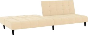 vidaXL Καναπές Κρεβάτι Διθέσιος Κρεμ Βελούδινος