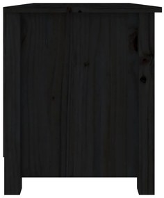 Παπουτσοθήκη Μαύρη 70 x 38 x 45,5 εκ. από Μασίφ Ξύλο Πεύκου - Μαύρο