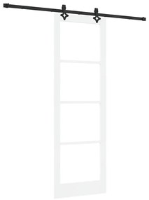 vidaXL Συρόμενη Πόρτα Χειροκίνητος Λευκό 78 x 232 cm Ξύλο και μέταλλο