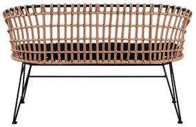 ΚΑΝΑΠΕΣ ΚΗΠΟΥ ARTELIBRE ARVENIUS ΦΥΣΙΚΟ/ΜΑΥΡΟ RATTAN 124X57X77CM