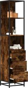vidaXL Ντουλάπι μπάνιου καπνιστή βελανιδιά 35x37,5x166 cm