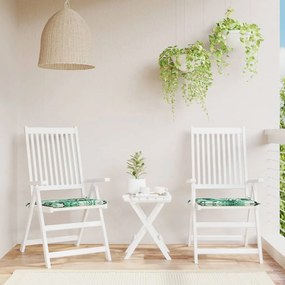 vidaXL Μαξιλάρια Καρέκλας 2 τεμ. Σχέδιο Φύλλων 40x40x4 εκ. Υφασμάτινα
