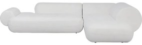 Καναπές Γωνία Δεξιά  Soft Edge Ύφασμα Λευκό 345*195*74εκ. - Λευκό
