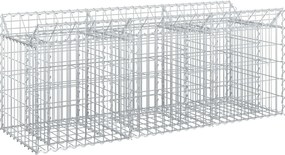 vidaXL Ανασηκωμένο κρεβάτι gabion Ασημί