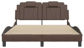vidaXL Σκελετός Κρεβατιού Viana Χωρίς Στρώμα Καφέ 120x200 εκ. Συνθετικό Δέρμα