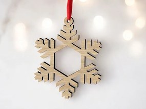 Intra απο ξύλο plywood 3mm-4mm πάχος – Χριστουγεννιάτικη κρεμαστή διακόσμηση με νιφάδες χιονιού 25x25 cm INTRAVECTRY-MY547277