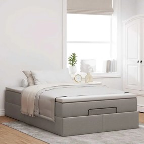 VidaXL Οθωμανικό κρεβάτι με στρώμα Taupe 120x200cm ύφασμα