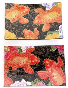 Διακοσμητικό Πιατάκι Koi 014.TJNK0016 23x15cm Multi Γυαλί