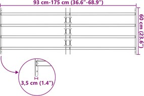 vidaXL Δίχτυ Ασφαλείας Παραθύρου 175 x 60 εκ Γαλβανισμένος Χάλυβας
