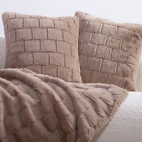 Μαξιλάρι Διακοσμητικό (Με Γέμιση) Rabbit Fur Barlow Beige Nef-Nef Homeware 45X45 Οικολογική Γούνα