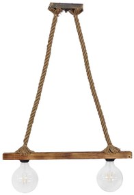 Φωτιστικό Οροφής Δίφωτο Heronia Raga Rope 31-1222 Rope/Natural Wood
