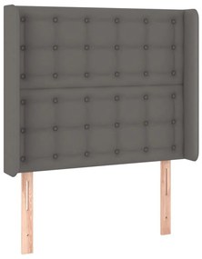 Κεφαλάρι με ΠτερύγιαΓκρι 93x16x118/128 εκ. Συνθετικό Δέρμα - Γκρι