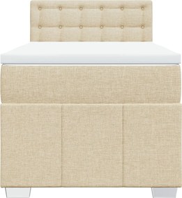 vidaXL Κρεβάτι Boxspring με Στρώμα Κρεμ 80 x 200 εκ. Υφασμάτινο