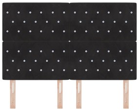 vidaXL LED Κεφαλάρι Μαύρο 80 εκ Βελούδο