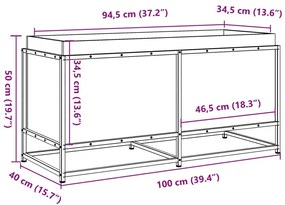 Ζαρντινιέρα Λευκή 100x40x50 εκ από Μασίφ Ξύλο Πεύκου - Καφέ