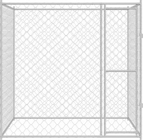 vidaXL Κλουβί σκύλου Ασημί 200 x 200 x 200 cm Επικαλυμμένος Χάλυβας