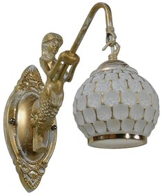 Φωτιστικό Τοίχου-Απλίκα Mermaid 01317 White GloboStar Metal, Glass