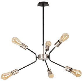Φωτιστικό Οροφής Ve 892OPV1443 Φ60x80cm 6xE27 40W Nickel-Black Opviq