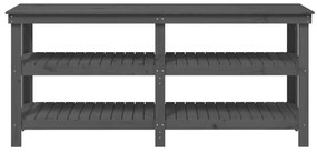 vidaXL Πάγκος Εργασίας Γκρι 181 x 50 x 80 εκ. από Μασίφ Ξύλο Πεύκου