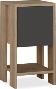 Κομοδίνο Ema pakoworld χρώμα φυσικό - ανθρακί 30x30x55εκ