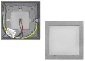 Adeleq Led Φωτιστικό Αλουμινίου Επίτοιχο Τετράγωνο 1W Θερμό Γκρι 3-9733600