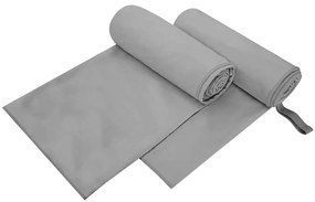 vidaXL Αθλητικές Πετσέτες 2 pcs Σκούρο γκρι 200 x 100 cm