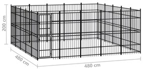Κλουβί Σκύλου Εξωτερικού Χώρου 23,04 μ² από Ατσάλι - Μαύρο