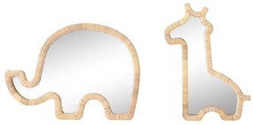 Τοίχο καθρέφτη Home ESPRIT Φυσικό 43 x 3 x 60 cm (x2)