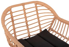 ΣΚΑΜΠΟ ΜΠΑΡ ΨΗΛΟ ALLEGRA HM5640.11 ΜΠΕΖ P.E. RATTAN-ΜΑΥΡΟ ΜΕΤΑΛΛΟ 54x55x108Υεκ.