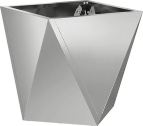 vidaXL Γλάστρα 2 pcs Ασημί 30 x 30 x 30 cm Επικαλυμμένος Χάλυβας